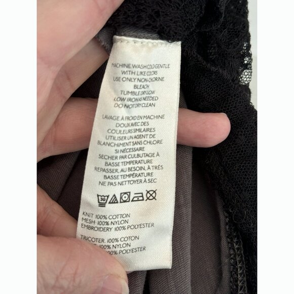 Free People We The Free Effie Twofer Layered Lace Top Size S Gray Boho Grunge - Picture 11 of 14